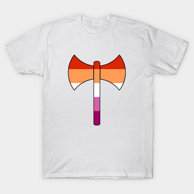 Lesbian Feminist Labrys | Lesbian Flag Colors | Feminism | LGBTQ+ T-Shirt by Everyday Inspiration